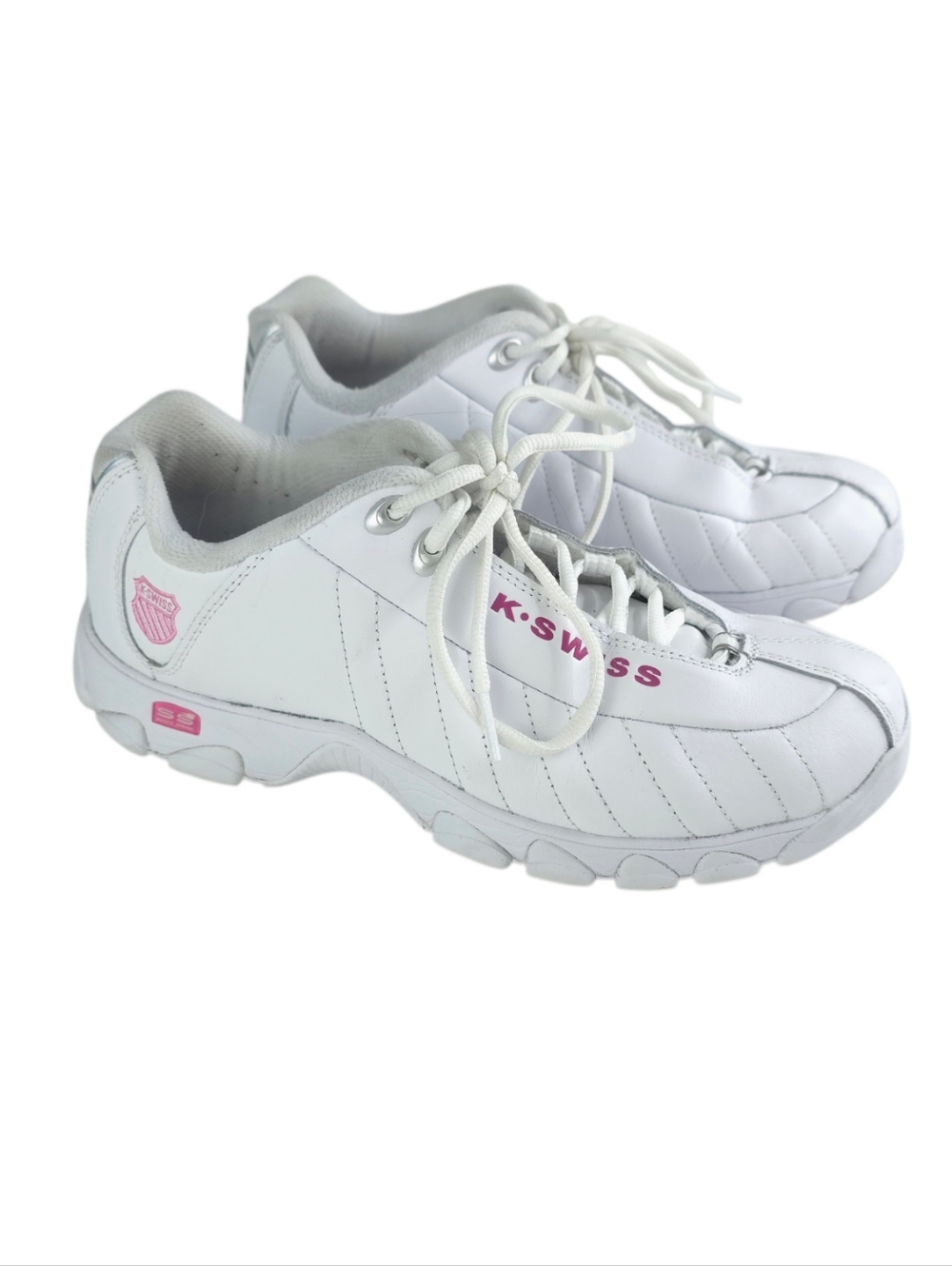 K-Swiss ST329 CMF White And Pink Tennis Shoe Size 9 wide - Picture 7 of 8